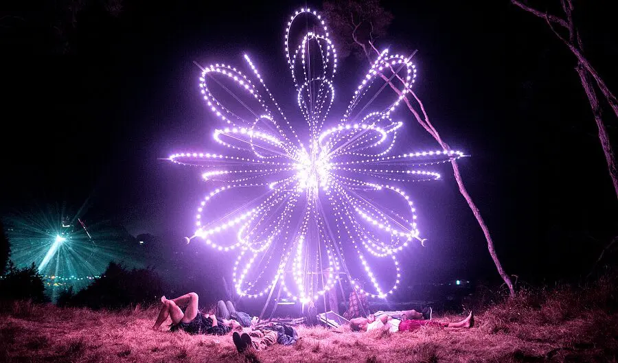 Hanabi Light Sculpture Hanabi Light Sculpture Artwork at Aum Festival