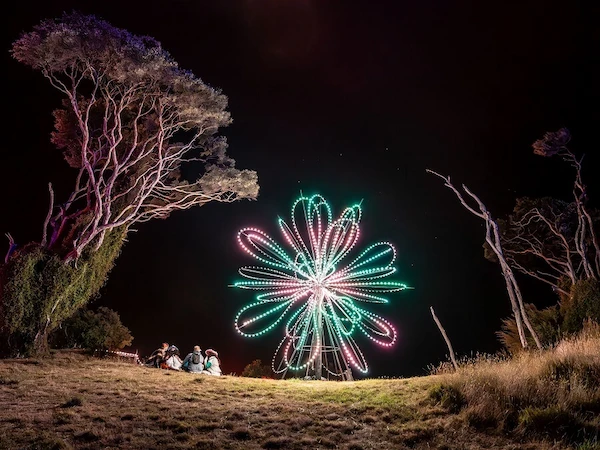 Hanabi Light Sculpture Artwork at Aum Festival